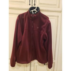 Landway Fleece‎ Full Zip Seattle WA Jacket Sz Large Burgundy Washington